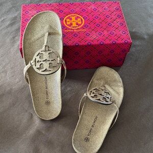 NEW in box Tory Burch Miller Cloud Sandals.  Color is Sand!  Giftable!